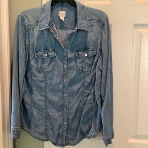 Chico's Classic Blue Denim Shirt